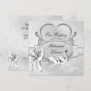 Convites Jantar de Ensaios Casamento Cisnes Brancos Coração
