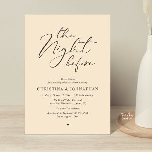 Convites Jantar de Ensaios com Champanhe “The Night Before”