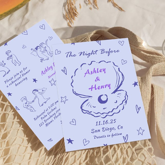 Convites Jantar de Ensaios da Noite Anterior Escrito à Mão (Criador carregado)