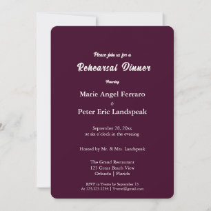 Convites Jantar de Ensaios Dark Plum Burgundy
