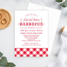 Convites Jantar de Ensaios de Casamento BBQ Vermelho no Est