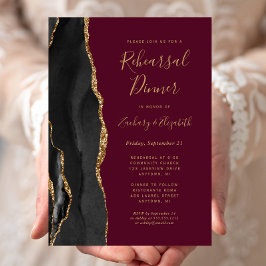 Convites Jantar de Ensaios de Casamento Black Gold Ágata Bo