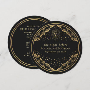 Convites Jantar de Ensaios de Casamento Black Tarot Sol e L