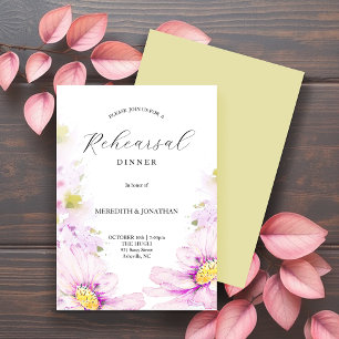 Convites Jantar de Ensaios de Casamento Botânico Rosa Suave