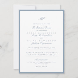 Convites Jantar de Ensaios de Casamento Clássico Luxuoso em