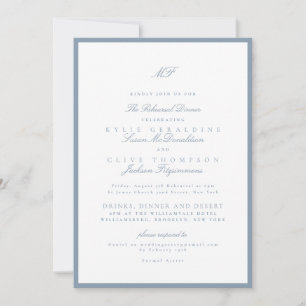Convites Jantar de Ensaios de Casamento Clássico Luxuoso em