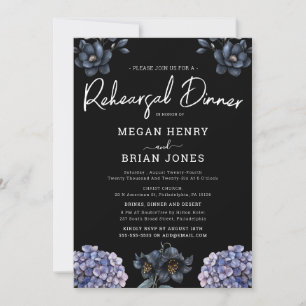 Convites Jantar de Ensaios de Casamento Clássico Moody Blac