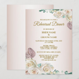 Convites Jantar de Ensaios de Casamento com Aquarela de Ros