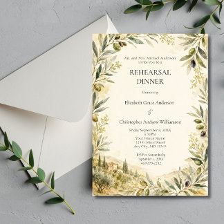Convites Jantar de Ensaios de Casamento com Azeite Toscano