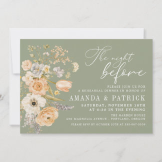 Convites Jantar de Ensaios de Casamento com Flores Silvestr