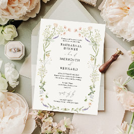 Convites Jantar de Ensaios de Casamento com Flores Silvestr