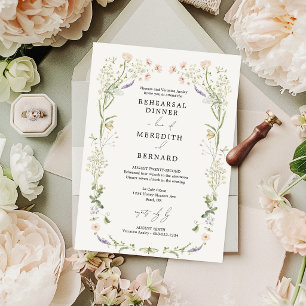 Convites Jantar de Ensaios de Casamento com Flores Silvestr
