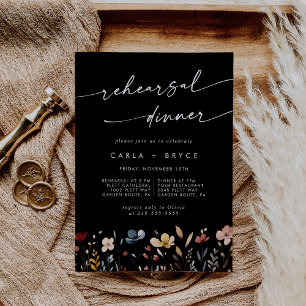 Convites Jantar de Ensaios de Casamento com Flores Silvestr