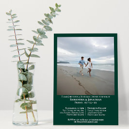 Convites Jantar de Ensaios de Casamento com Foto Verde Esme