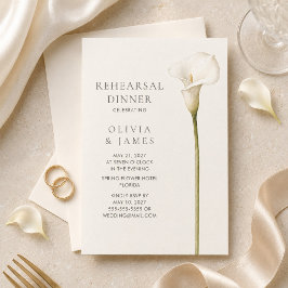 Convites Jantar de Ensaios de Casamento com Lírio Calla Bra
