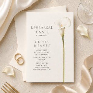 Convites Jantar de Ensaios de Casamento com Lírio Calla Bra