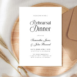 Convites Jantar de Ensaios de Casamento com Roteiro Chic Mo
