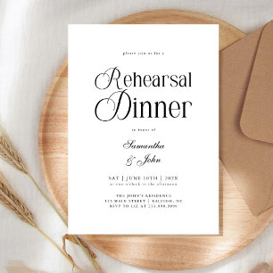 Convites Jantar de Ensaios de Casamento com Roteiro Chic Mo
