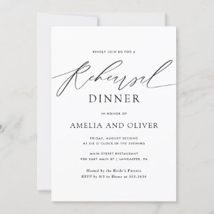Convites Jantar de Ensaios de Casamento com Roteiro Minimal