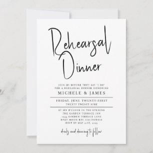 Convites Jantar de Ensaios de Casamento com Tipografia de L