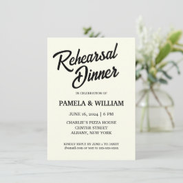 Convites Jantar de Ensaios de Casamento Cor de Marfim