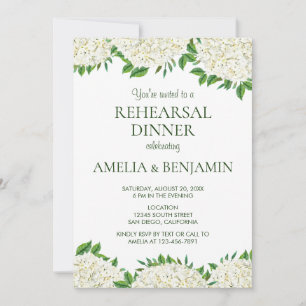 Convites Jantar de Ensaios de Casamento Elegante com Hortên