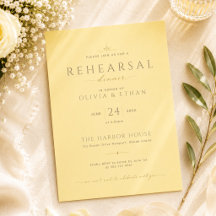 Jantar de Ensaios de Casamento Elegante em Amarelo