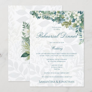 Convites Jantar de Ensaios de Casamento em Verde Salvia Euc