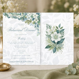 Convites Jantar de Ensaios de Casamento em Verde Salvia Euc