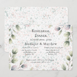 Convites Jantar de Ensaios de Casamento Eucalyptus Pink Blu