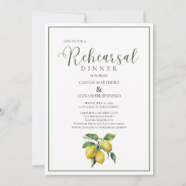 Convites Jantar de Ensaios de Casamento Floral Amarelo Limã