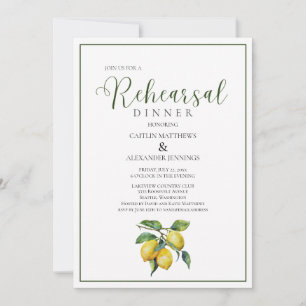 Convites Jantar de Ensaios de Casamento Floral Amarelo Limã