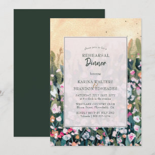 Convites Jantar de Ensaios de Casamento Floral de Flores Se