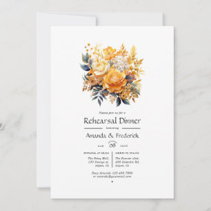 Convites Jantar de Ensaios de Casamento Floral Relógio de S