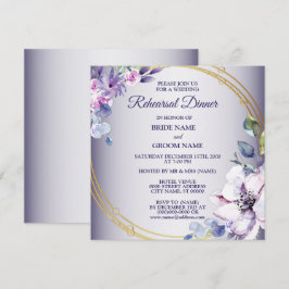 Convites Jantar de Ensaios de Casamento Floral Rosa Dourado