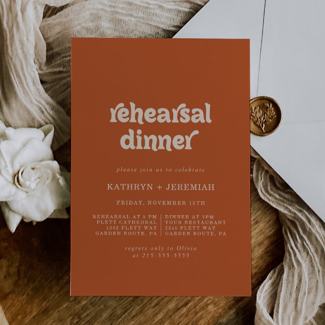 Convites Jantar de Ensaios de Casamento Formal Simples de T (Criador carregado)