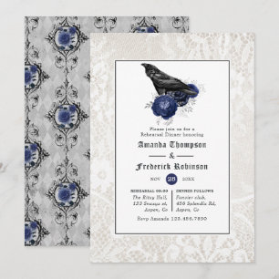 Convites Jantar de Ensaios de Casamento Gótico Floral e Ren