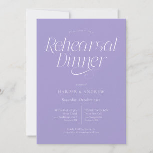 Convites Jantar de Ensaios de Casamento Minimalista Violeta