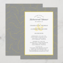 Convites Jantar de Ensaios de Casamento Moderno Cinza Abstr