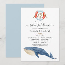 Convites Jantar de Ensaios de Casamento Náutico Baleia
