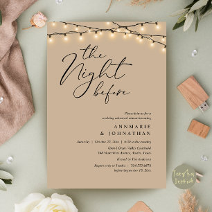 Convites Jantar de Ensaios de Casamento Romântico da Noite