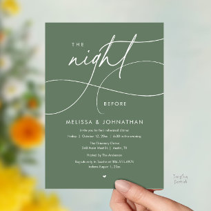 Convites Jantar de Ensaios de Casamento Romântico na Noite 