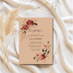 Convites Jantar de Ensaios de Casamento Rosa Borgonha Outon