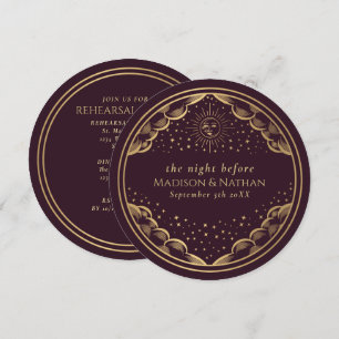 Convites Jantar de Ensaios de Casamento Tarot Sol e Lua