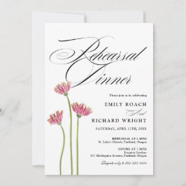 Convites Jantar de Ensaios de Flores de Letra Elegante