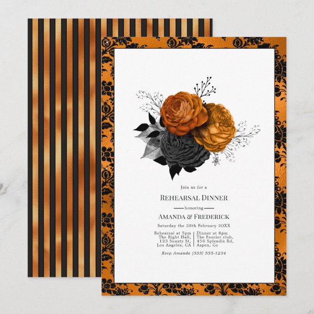 Convites Jantar de Ensaios de Halloween Gótico (Frente/Verso)