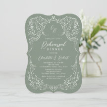 Jantar de Ensaios do Monograma Sage Vintage Flouri