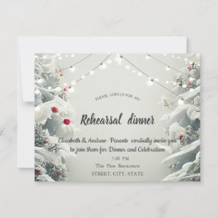 Convites Jantar de Ensaios do Winter Wonderland, Luzes Red