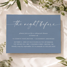 Convites Jantar de Ensaios Dusty Blue Gray. Casamento Náuti