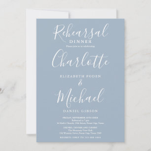Convites Jantar de Ensaios Dusty Blue Signature Script